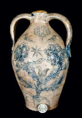 American Stoneware Masterpiece, Memorial Jug for a Potter Who Drowned