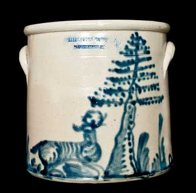 RIEDINGER & CAIRE / POUGHKEEPSIE, NY Stoneware Deer Crock