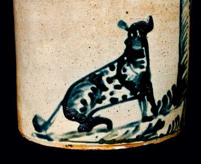 Profusely-Decorated Poughkeepsie, NY Stoneware Storefront Jug