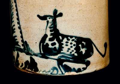 Profusely-Decorated Poughkeepsie, NY Stoneware Storefront Jug