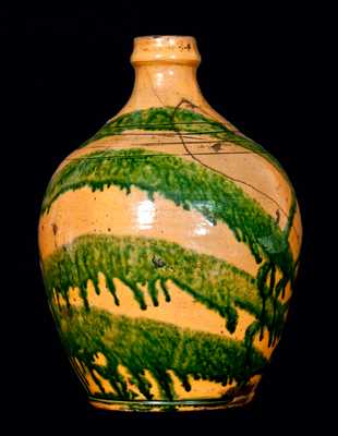 Important Great Road Pottery Jug, C.A. Haun, Greene County, Tennessee