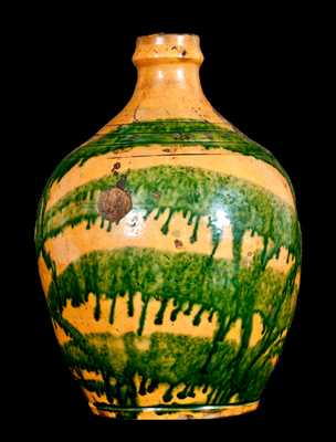 Important Great Road Pottery Jug, C.A. Haun, Greene County, Tennessee