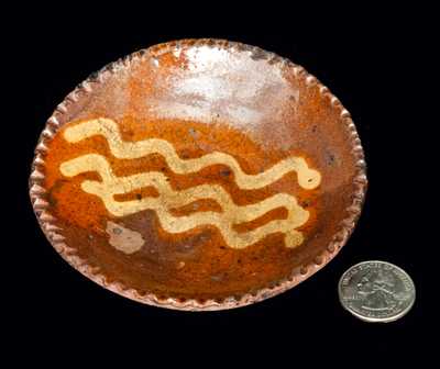 Miniature Slip-Decorated Antique Redware Plate