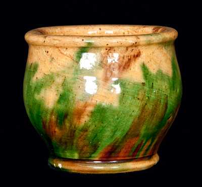 Strasburg, VA Diminutive Multi-Glazed Redware Jar