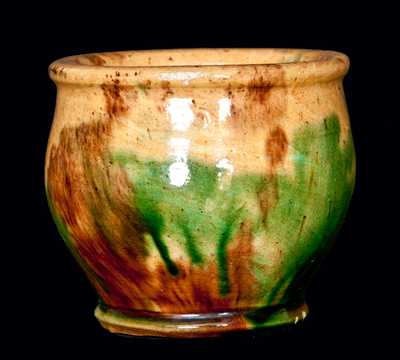 Strasburg, VA Diminutive Multi-Glazed Redware Jar