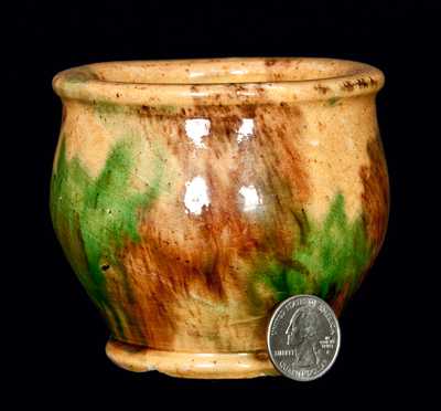 Strasburg, VA Diminutive Multi-Glazed Redware Jar