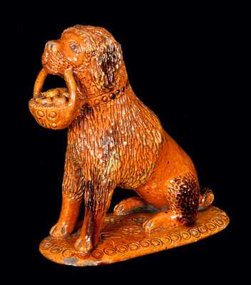 John Bell Redware Dog Figure