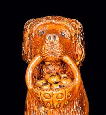 Exceptional John Bell Redware Pottery Dog Figure