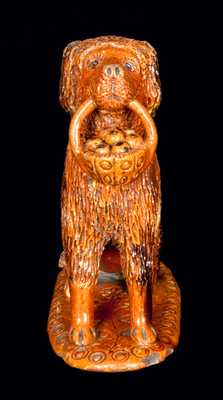 Exceptional John Bell Redware Pottery Dog Figure