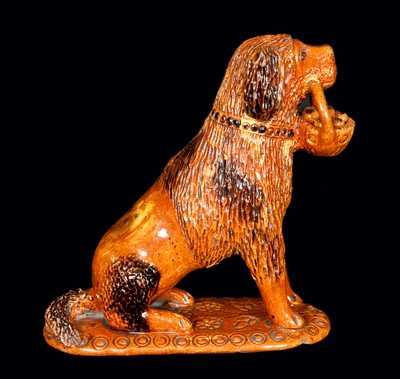Exceptional John Bell Redware Pottery Dog Figure
