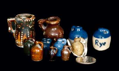 (11) Miniature Pottery Jugs