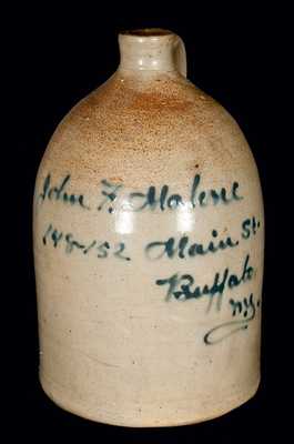 Buffalo, New York, Stoneware Advertising Jug (J. Fisher, Lyons, NY)