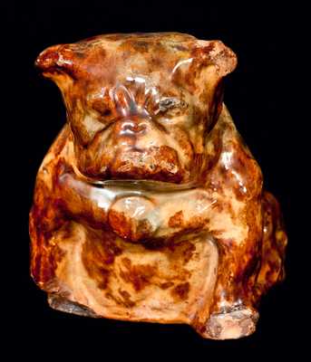 Redware Bulldog Doorstop, probably PA