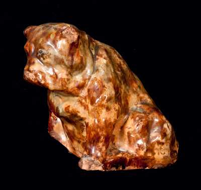 Redware Bulldog Doorstop, probably PA