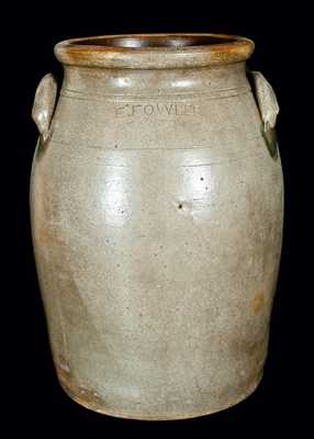 Four-Gallon E. FOWLER / BEAVER, PA Stoneware Jar