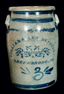 WILLIAMS & REPPERT / GREENSBORO, PA Stoneware Crock