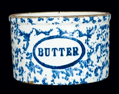 Spongeware "BUTTER" Crock