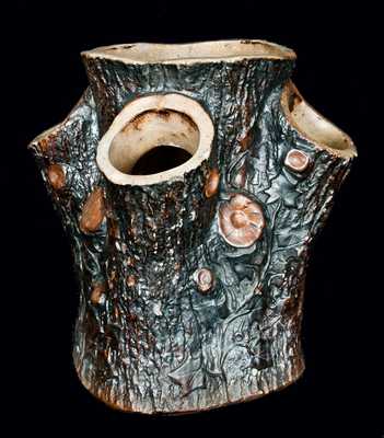 F.B. NORTON & CO / WORCESTER, MASS Stoneware Pottery Stump Planter