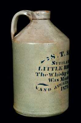 S.T. SUIT / SUITLAND MD Cobalt-Decorated Whiskey Jug