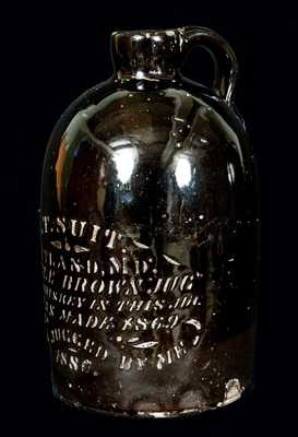S.T. SUIT / SUITLAND, MD Black-Glazed Stoneware Jug