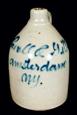 Amsterdam, New York, Advertising Jug (J. Fisher, Lyons, NY)