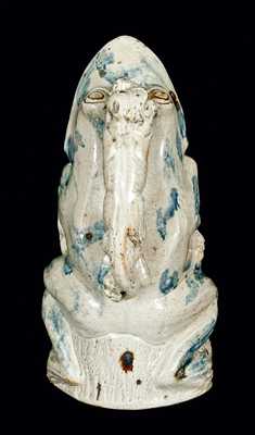 Important Anna Pottery Stoneware Frog Pitcher w/ Monkey Handle