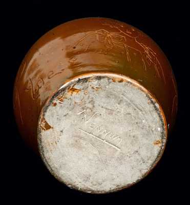 Stoneware Yale University Tobacco Jar w/ Football Player