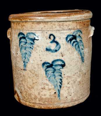 Ohio Stoneware Crock w/ Cobalt Leaf Design