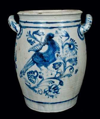 Westerwald (German) Stoneware Jar w/ Bird Decoration