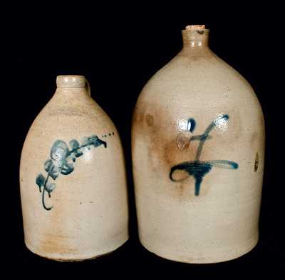 (2) Stoneware Jugs (SEYMOUR & BOSWORTH / HARTFORD, CONN and Midwestern Piece)