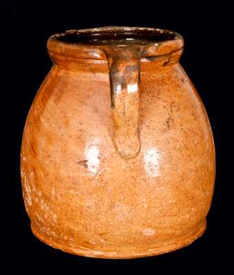 AUBURN, NY Open-Handled Redware Jar