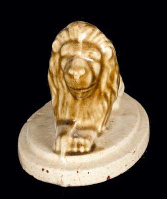 Inscribed Thomastown (Akron), Ohio Stoneware Lion