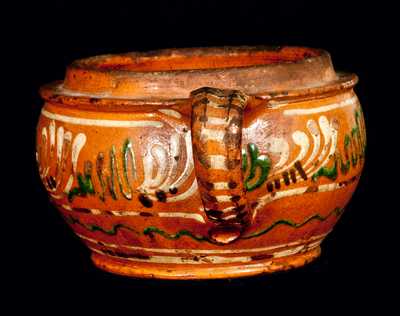 Redware Sugar Bowl, possibly Hagerstown, Maryland