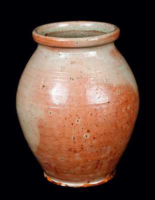 Very Rare William Burchnell, London, Ohio, Redware Jar