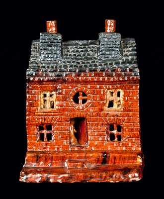 Exceptional Pennsylvania Redware House Sculpture