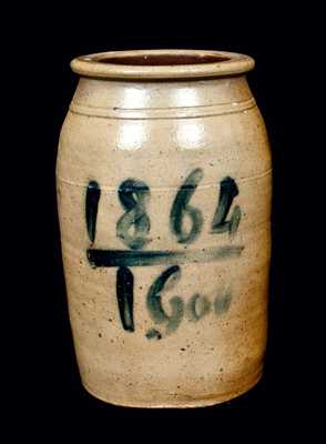 Dated 1864 Western PA Civil War-Era Stoneware Jar