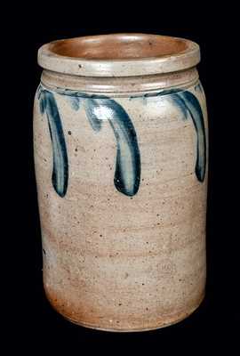 Cobalt-Decorated Stoneware Jar, Baltimore, One-Gallon