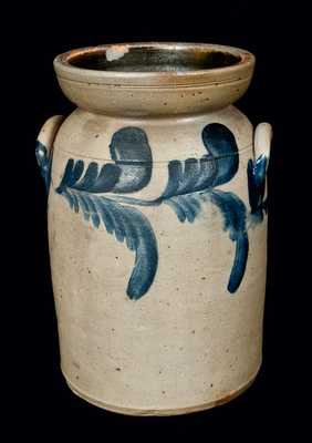 Rare Cobalt-Decorated Stoneware Churn, Remmey, Philadelphia