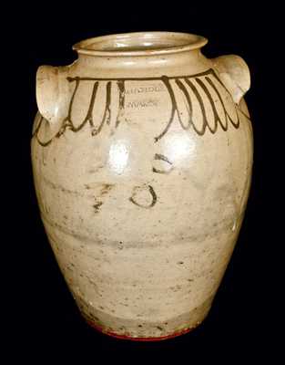 CHANDLER MAKER (Edgefield, SC) Six Gal. Stoneware Jar