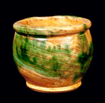 Small Strasburg, VA Multi-Glazed Redware Jar, Shenandoah Pottery