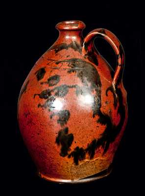 New England Redware Jug with Manganese Decoration