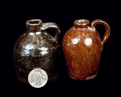 Two Miniature Glazed Stoneware Jugs, possibly Southern