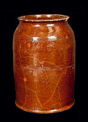 Glazed Redware Jar, probably New England