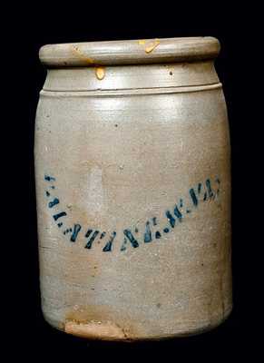 PALATINE, WV Stoneware Canning Jar