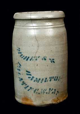 RICHEY & HAMILTON / PALATINE, WV Stoneware Canning Jar