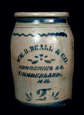 BEALL / CUMBERLAND, MD Stoneware Crock