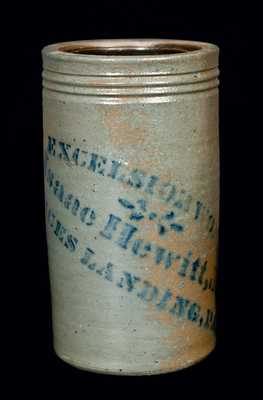 EXCELSIOR WORKS / Isaac Hewitt, Jr. / RICES LANDING, PA Stoneware Canning Jar