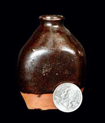 Manganese Miniature Redware Flask