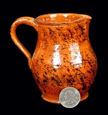 Miniature Sponged Redware Pitcher