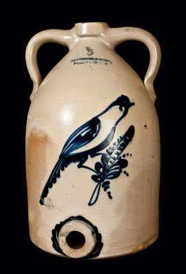 SATTERLEE & MORY 5 Gal. Stoneware Water Cooler w/ Bird Decoration